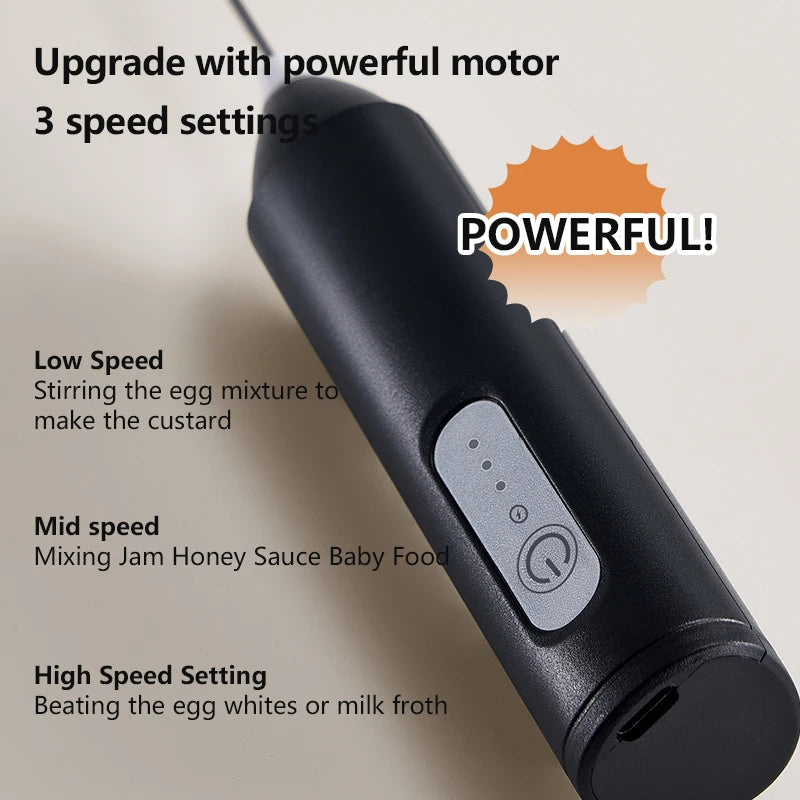 Batedor de café elétrico atualizado/batedor de leite + batedor de ovos mini liquidificador de alimentos recarregável usb portátil três velocidades ferramentas de café expresso