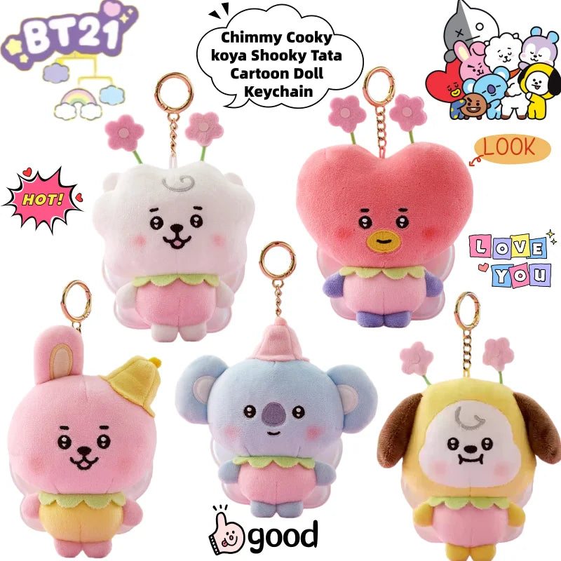 Chaveiro BT21 de Pelúcia | Pingente para Mochila, Bolsa e Chaves
