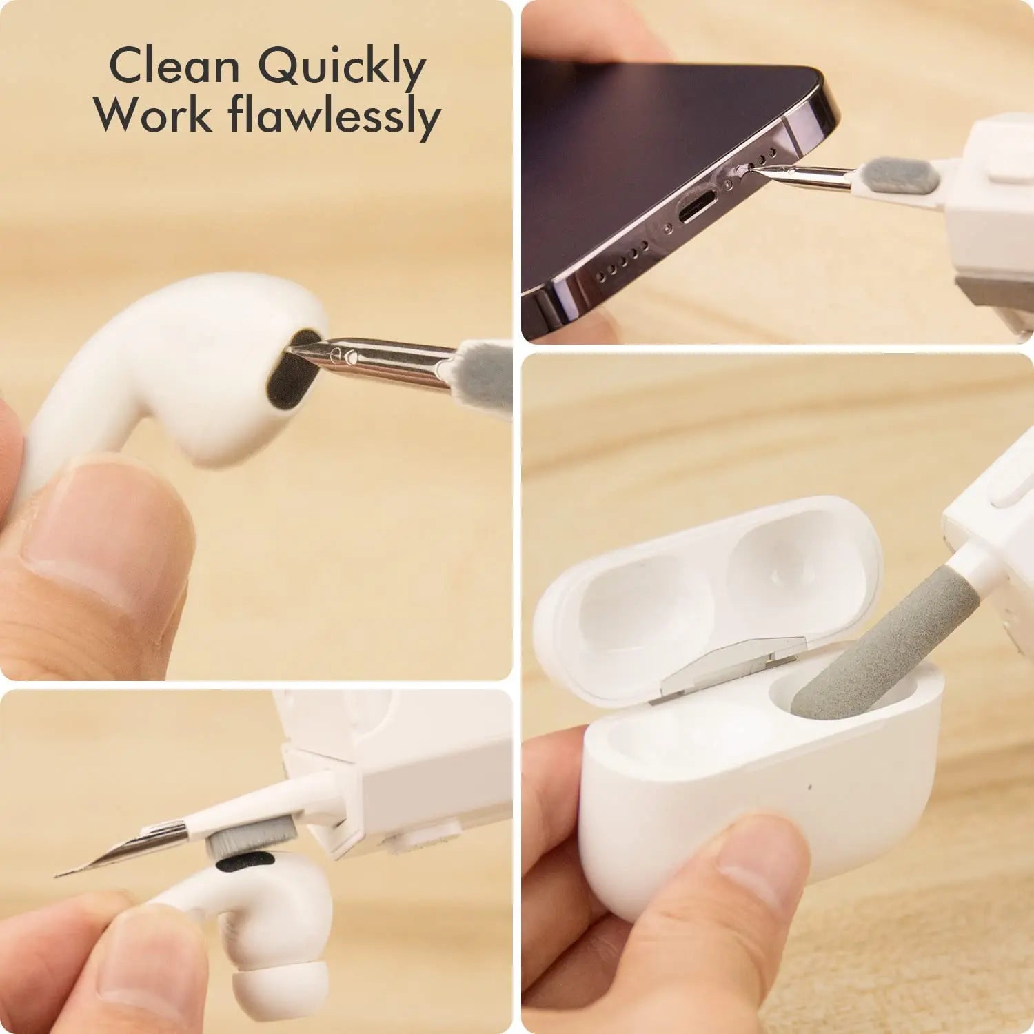 Kit de Limpeza 8 em 1 para Teclado, Fones, Celular e Computador
