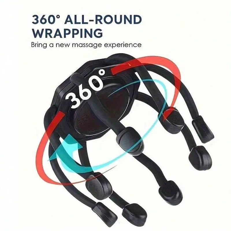 Massageador de Couro Cabeludo 360° — 8 Pontas
