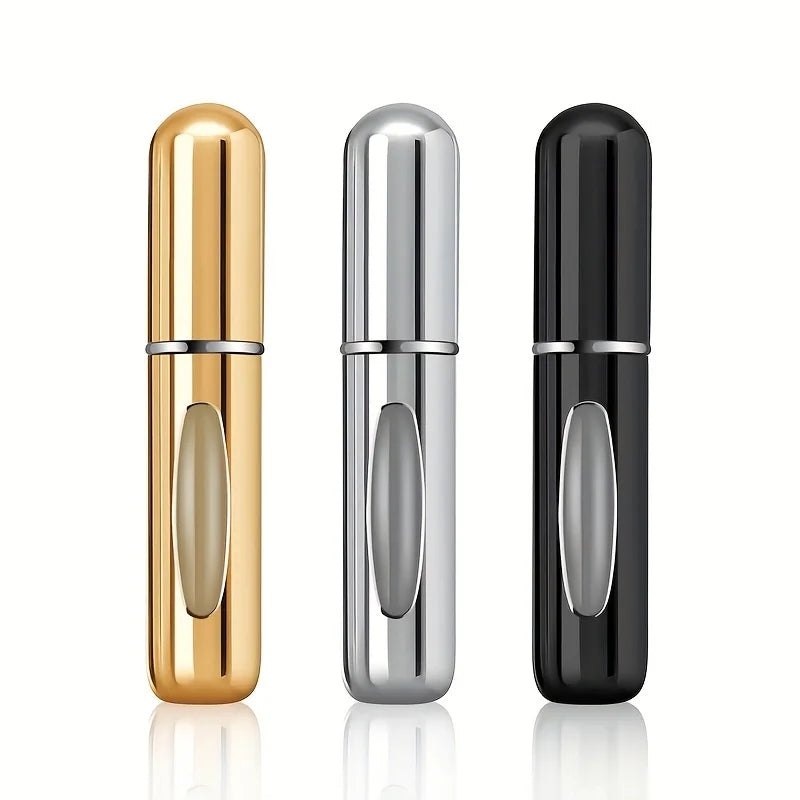Mini Atomizador de Perfume Recarregável 5ml em Alumínio, Portátil para Viagem