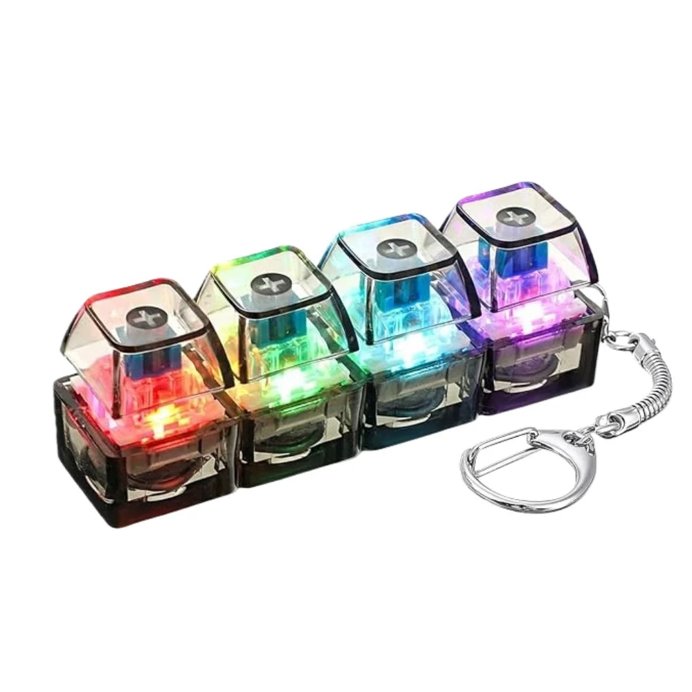 Teclado Mecânico Iluminado 4 Botões de Dedo Anti-Stress