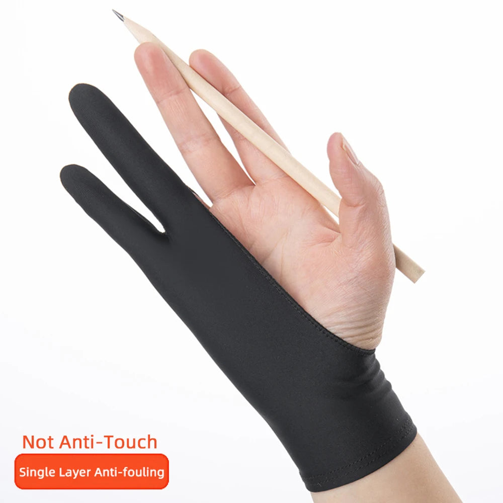 Luvas de Desenho para Tablet Anti-Contato 2 Dedos