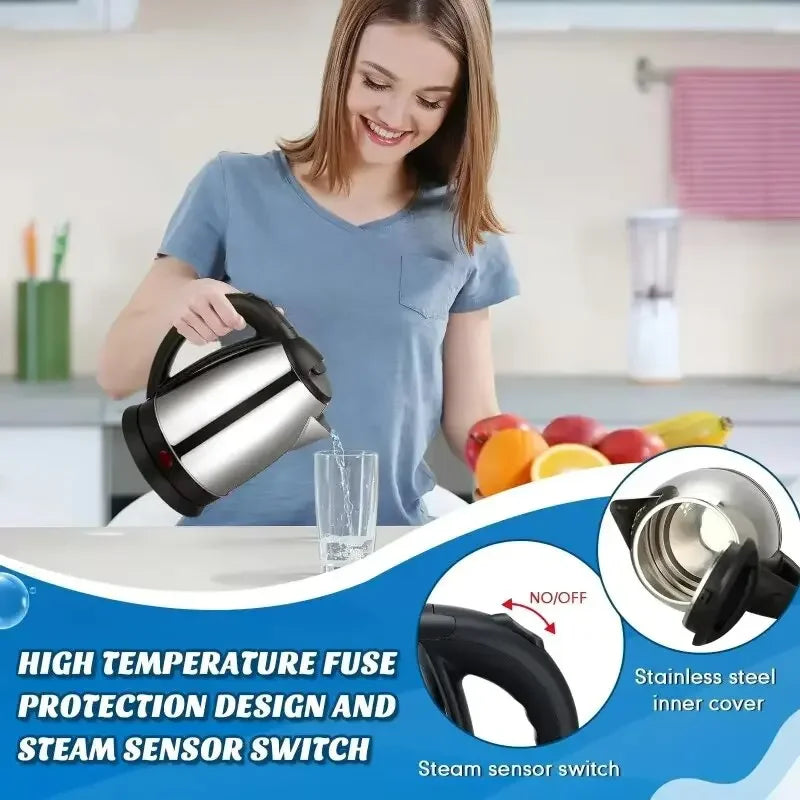 Chaleira elétrica de aço inoxidável de 1,8 Litros