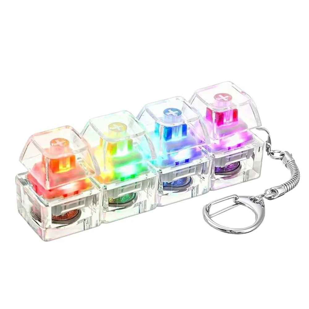 Teclado Mecânico Iluminado 4 Botões de Dedo Anti-Stress