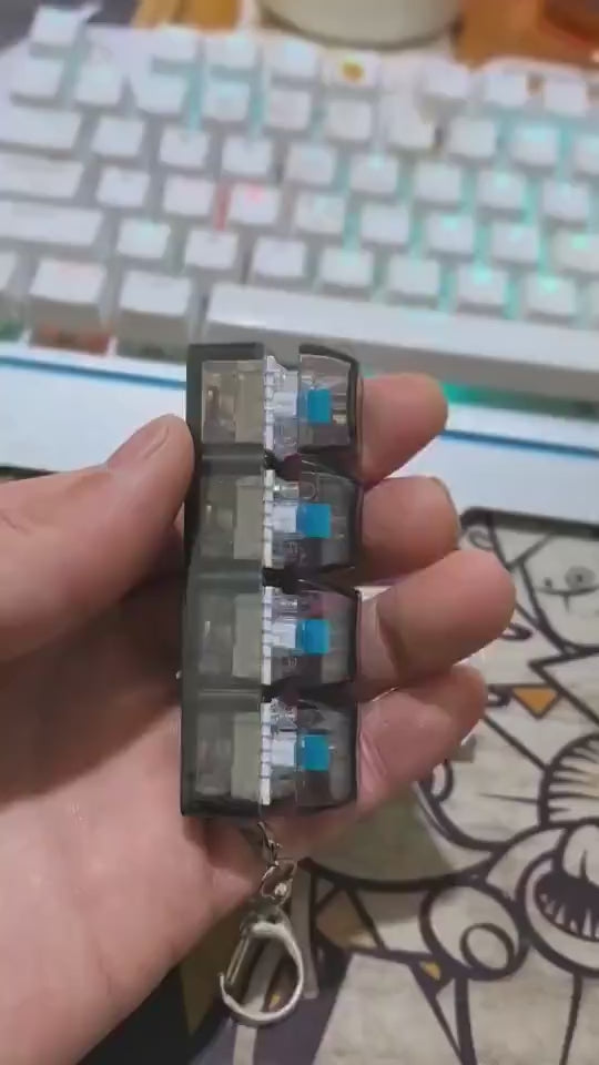 Teclado Mecânico Iluminado 4 Botões de Dedo Anti-Stress